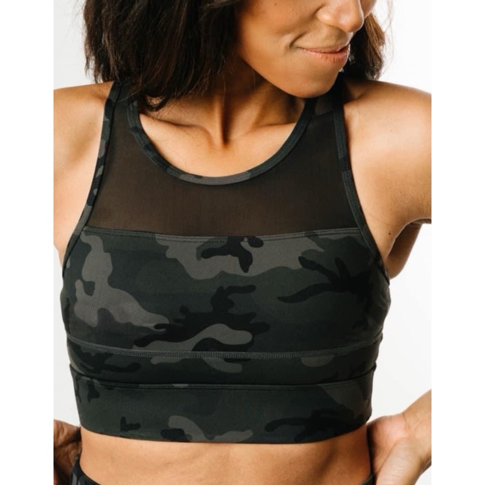 Zyia Forest Camo All Star Bra, Size Small